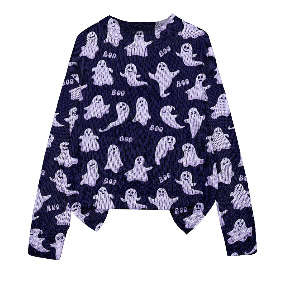 3D Print Halloween Round Neck Knitted Sweater - Polyester