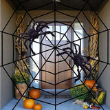 Halloween Plush Spider and Web Decoration