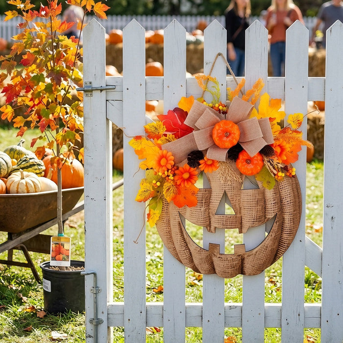 Wooden Pumpkin Halloween Door Sign