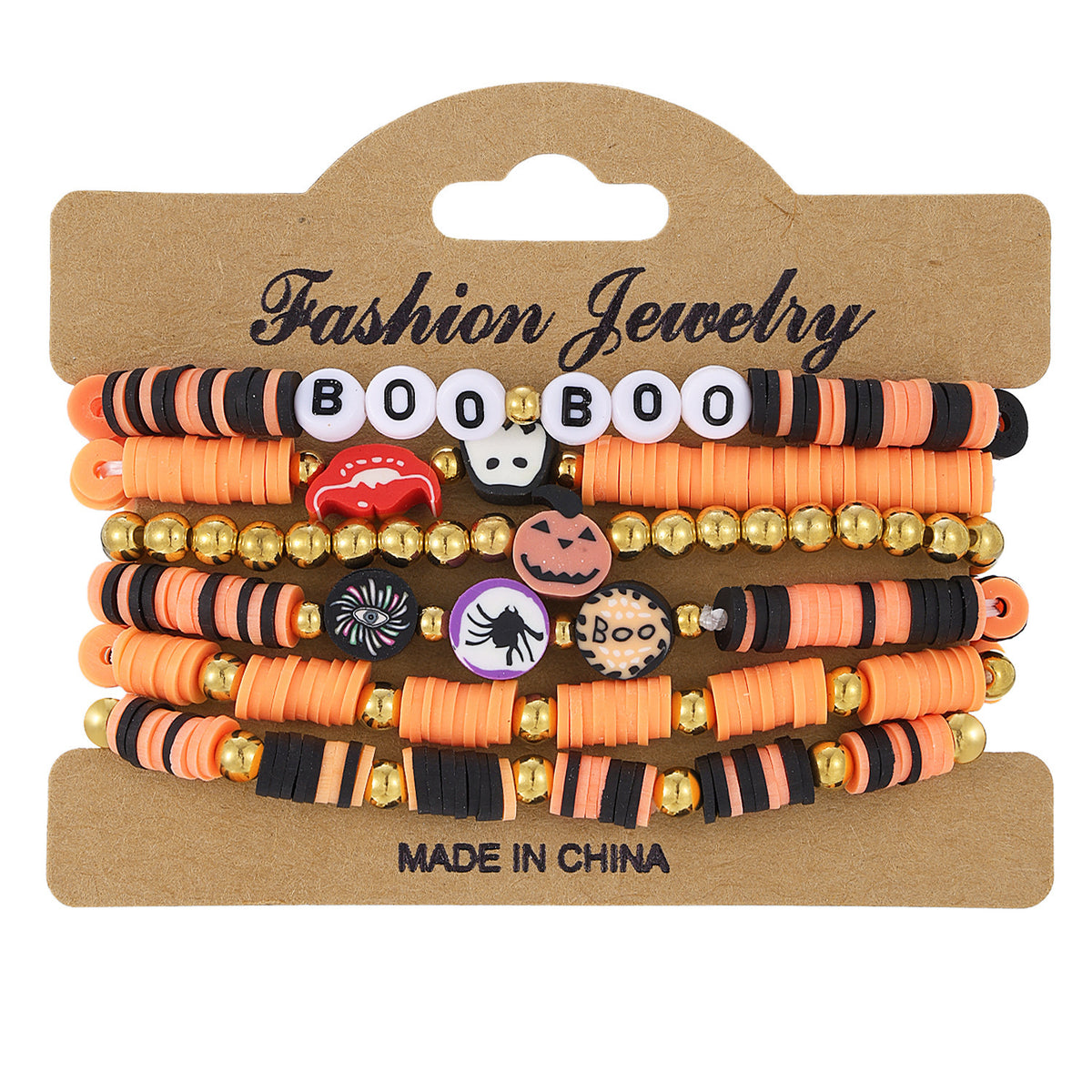 Halloween Pumpkin and Skull Bracelet