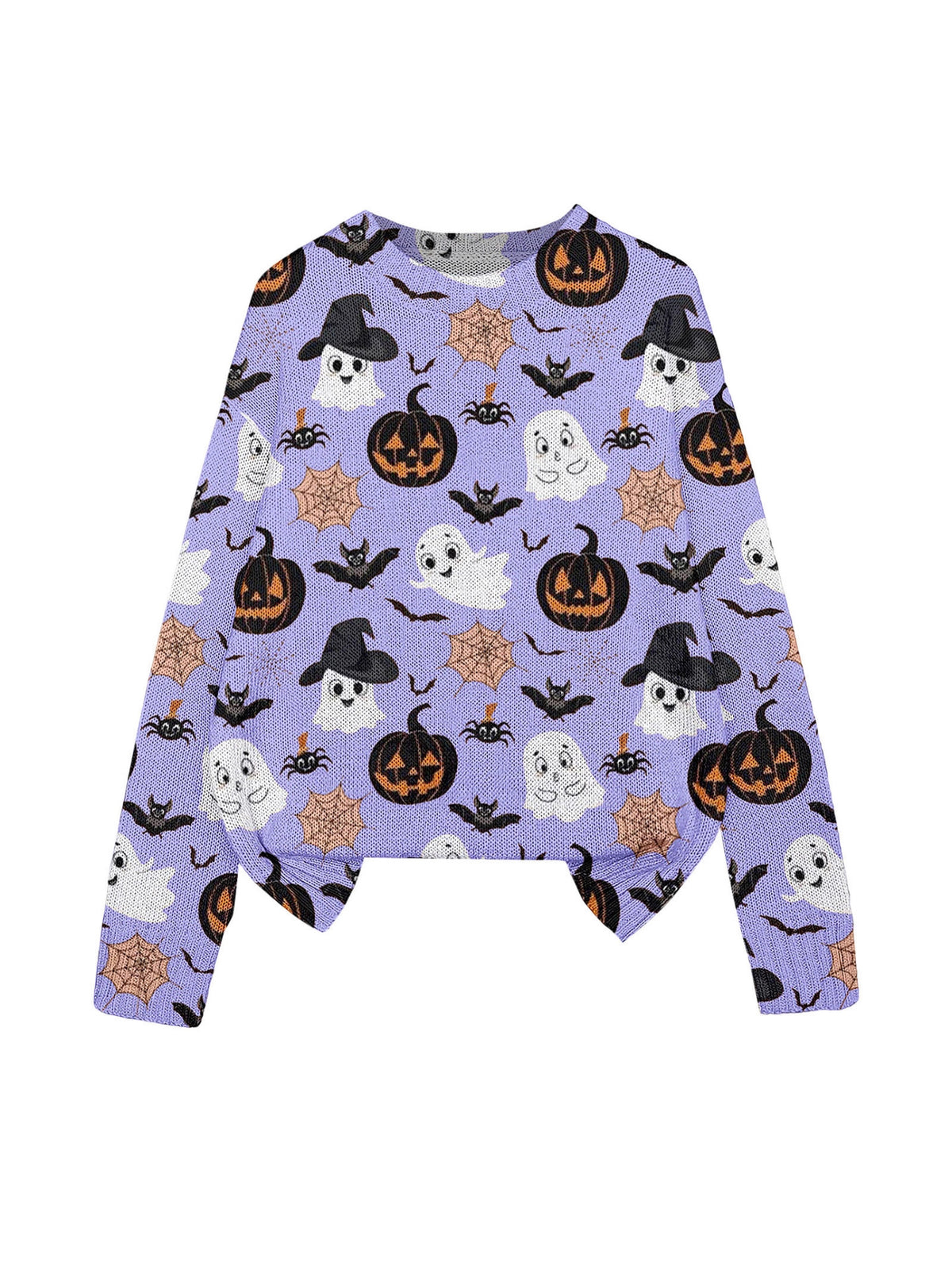 3D Print Halloween Round Neck Knitted Sweater - Polyester