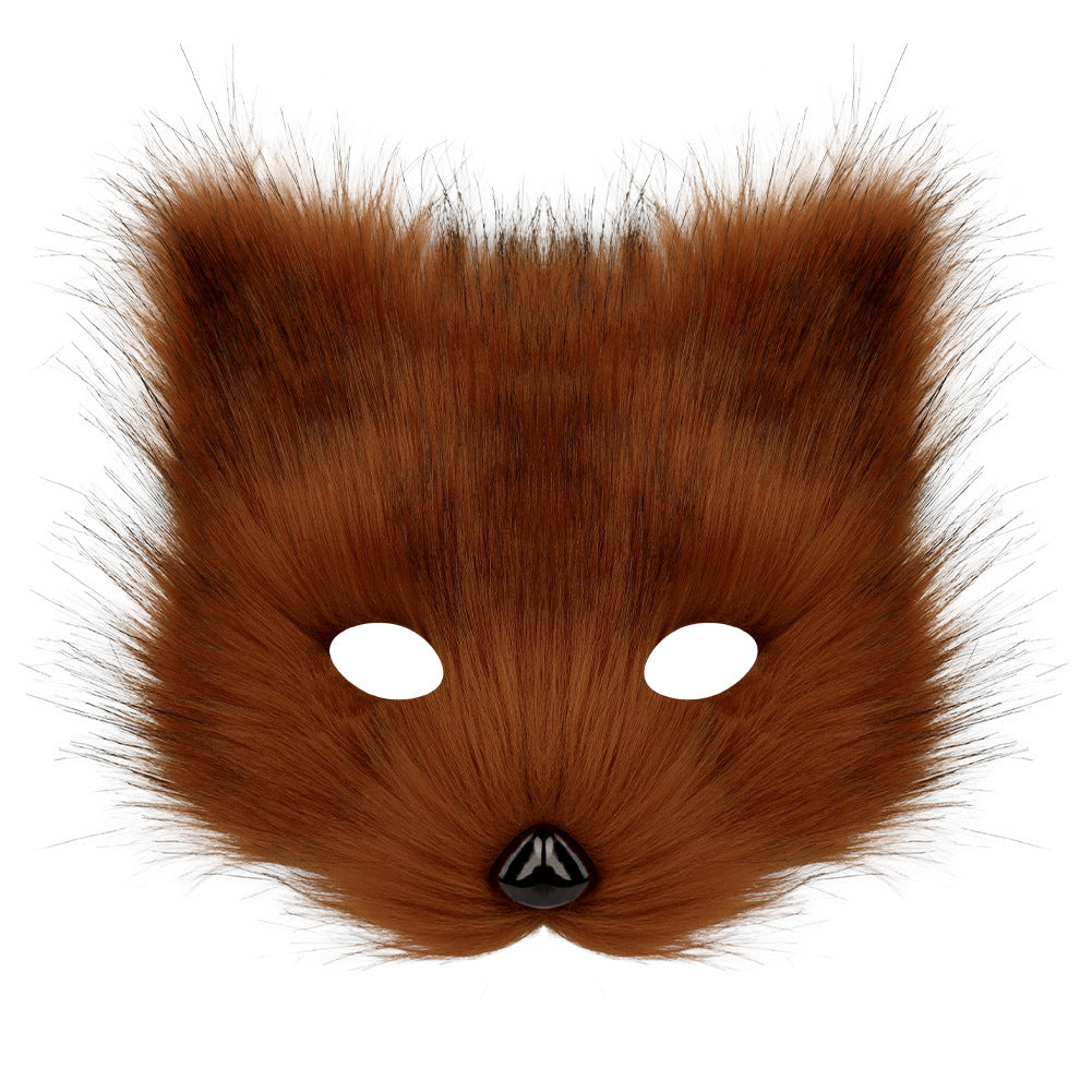 Halloween Plush Animal Cosplay Mask, Gloves and Tail Accessories