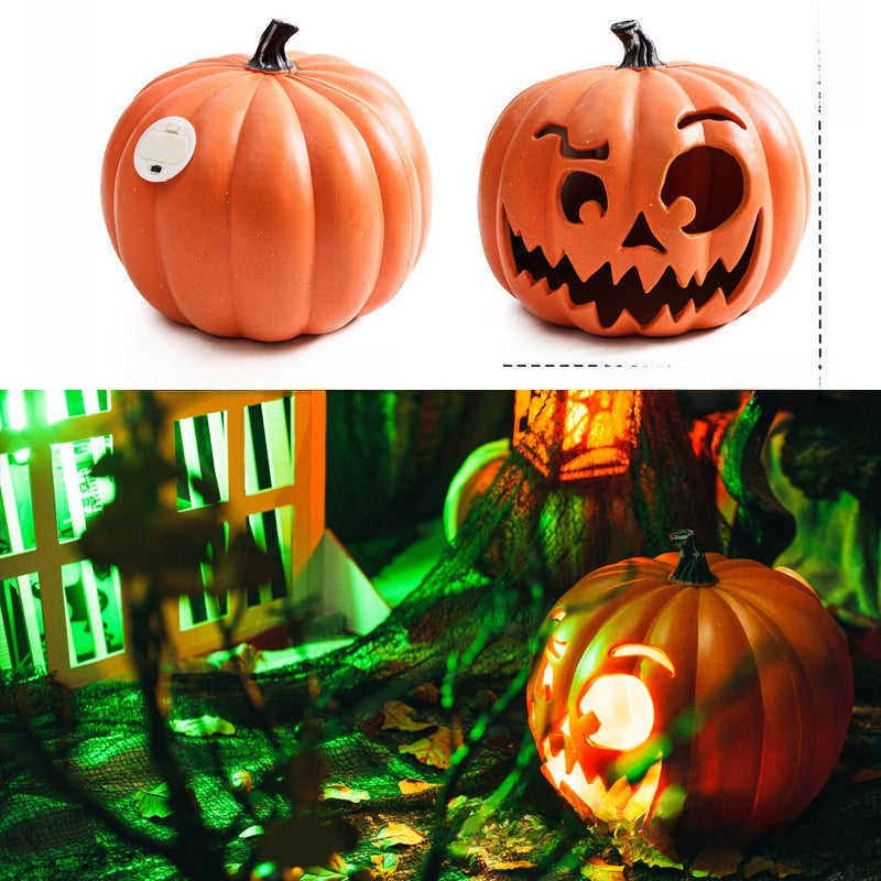 LED Halloween Pumpkin Lantern with Multiple Designs - Plastic