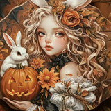 Halloween Boxwood Door Decoration