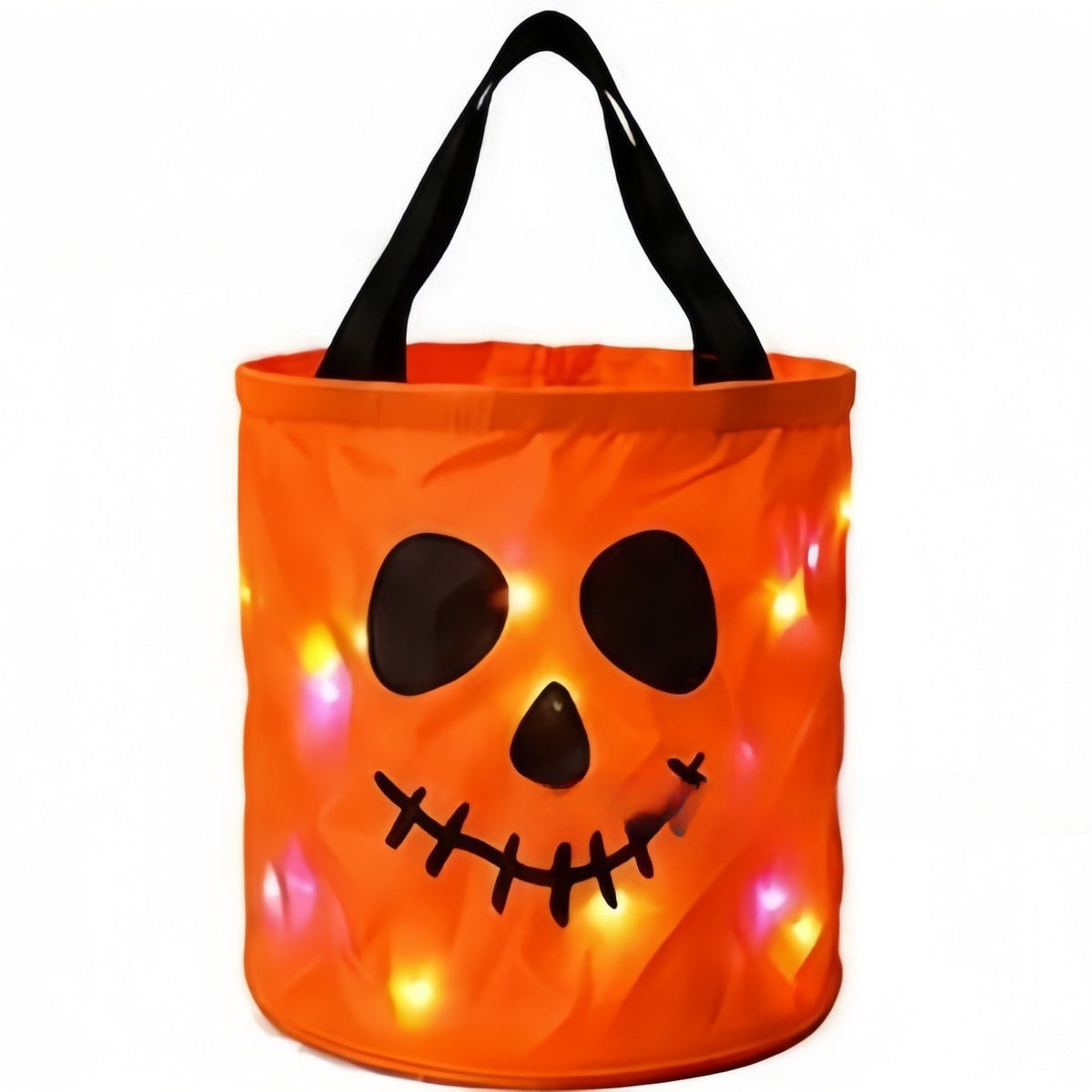 Halloween LED Pumpkin Candy Bucket - Metal