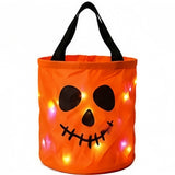 Halloween LED Pumpkin Candy Bucket - Metal