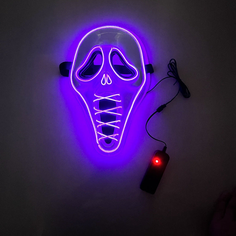 LED Glow Horror Scream Mask for Halloween - Plastic