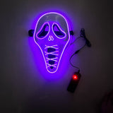 LED Glow Horror Scream Mask for Halloween - Plastic