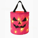 Halloween LED Pumpkin Candy Bucket - Metal