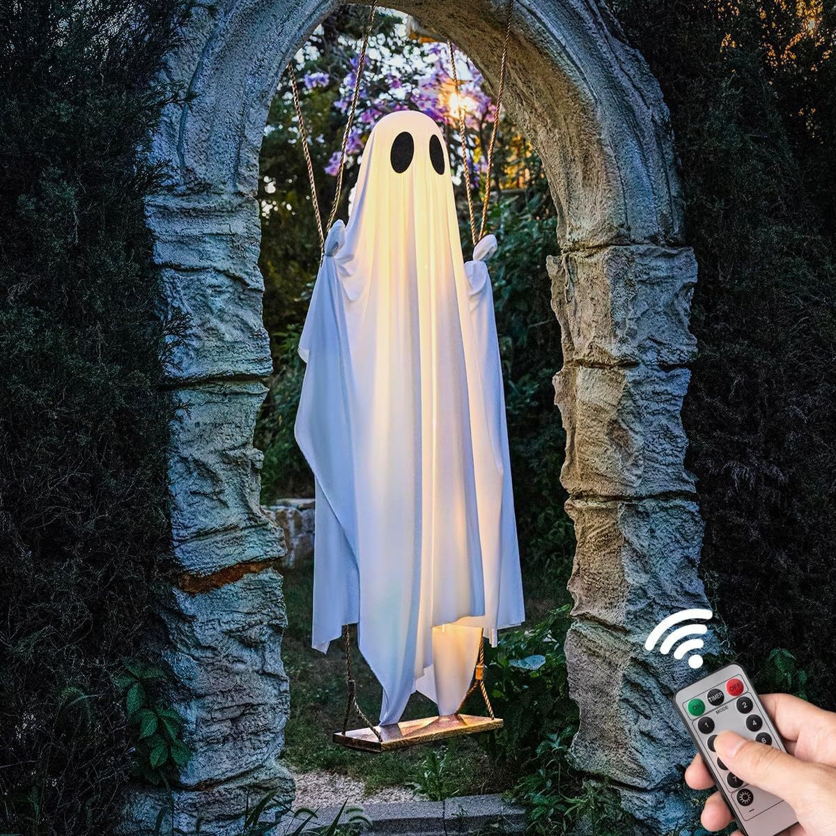 Halloween Large Glowing Swing Ghost Decoration