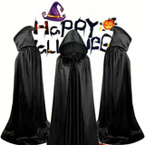 Adult Grim Reaper Hooded Cape - Halloween Costume - Satin