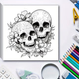 Halloween Skull and Devil Coloring Book