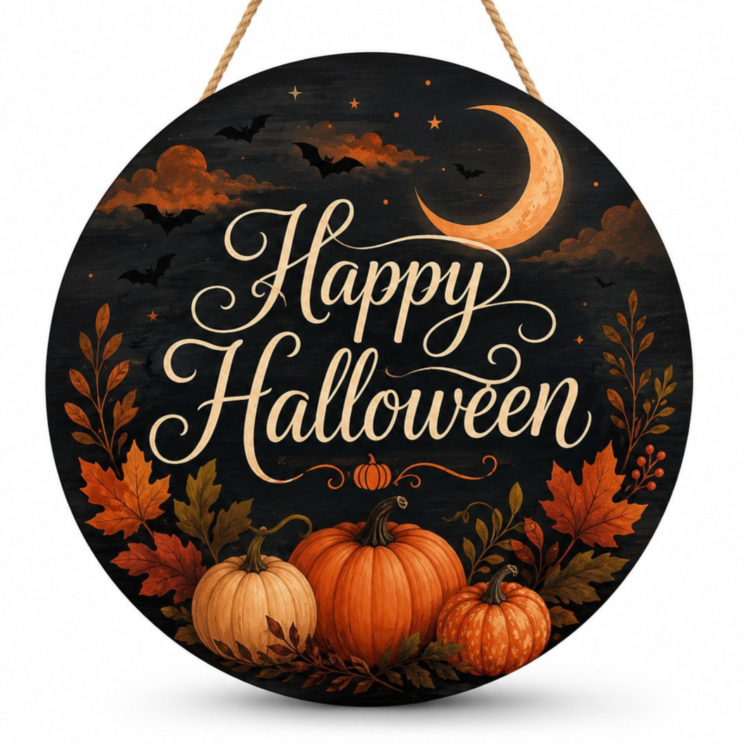 Halloween Wooden Hanging Door Sign