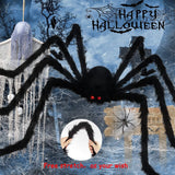 Halloween Plush Spider and Web Decoration