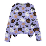 3D Print Halloween Round Neck Knitted Sweater - Polyester