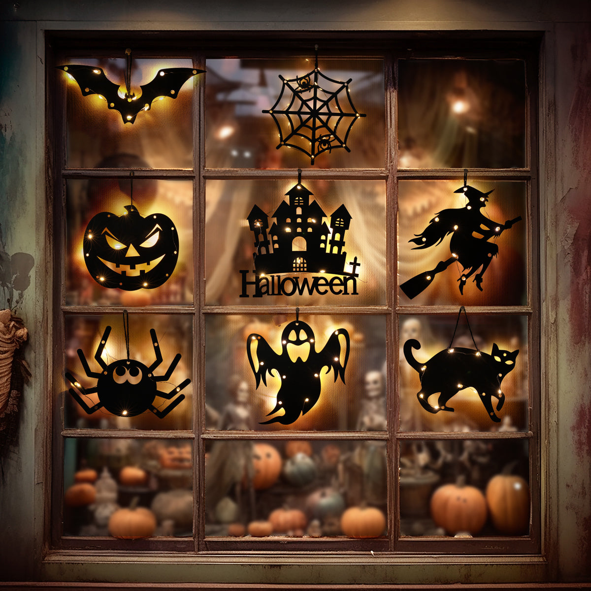 Halloween Light-Up Hanging Decorations - Plastic