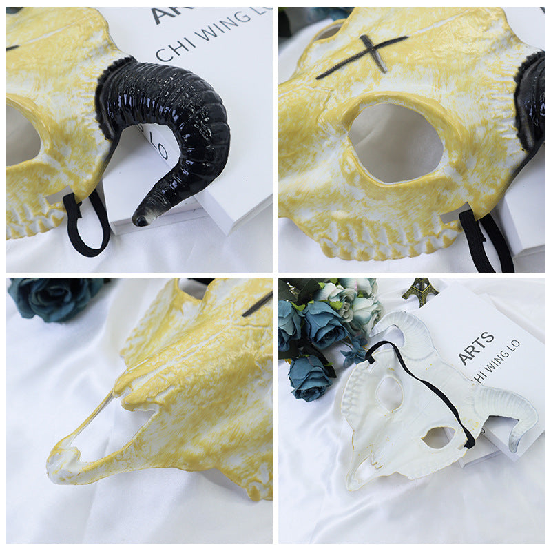 Halloween Full-Face Ram and Sheep Horror Mask - Plastic