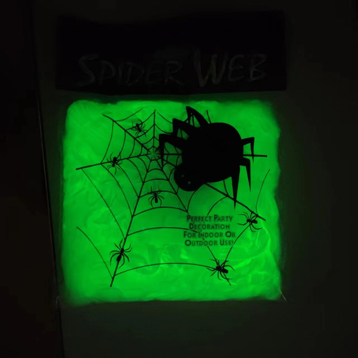 Halloween Light-Up Spider Web Decoration - Polyester