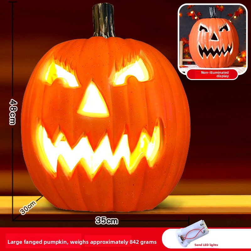 Halloween Light-Up Pumpkin Lantern - Plastic