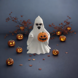 Halloween Resin Ghost Figurine - Pumpkin and Middle Finger Designs