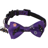Adjustable Halloween Pet Collar with Bow and Bell