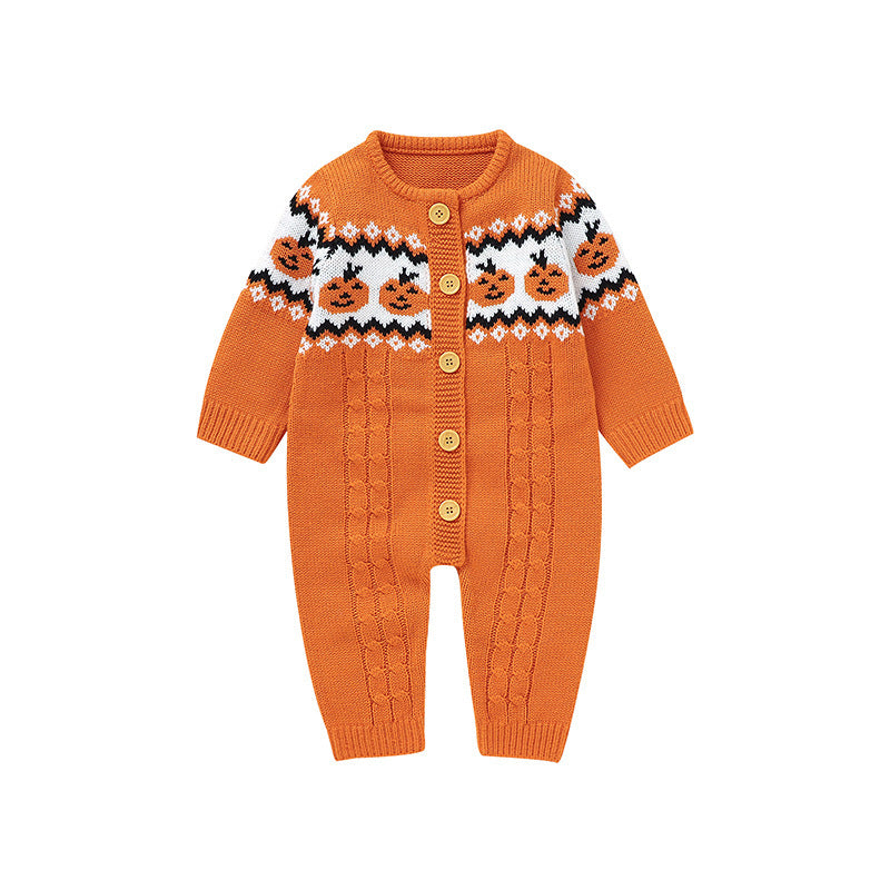 Baby Halloween Knitted One-Piece Jumpsuit