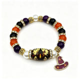 Halloween Beaded Bracelet - Pumpkin and Witch Designs