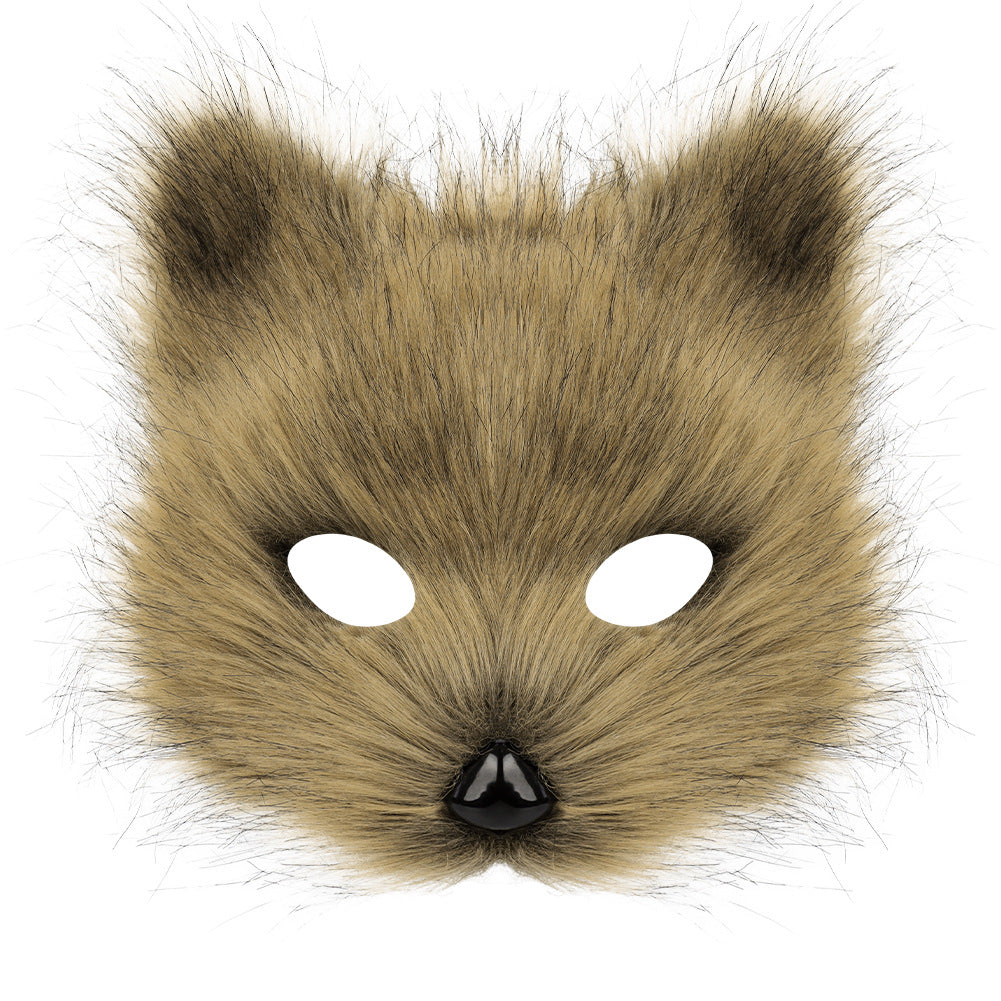Halloween Plush Animal Cosplay Mask, Gloves and Tail Accessories