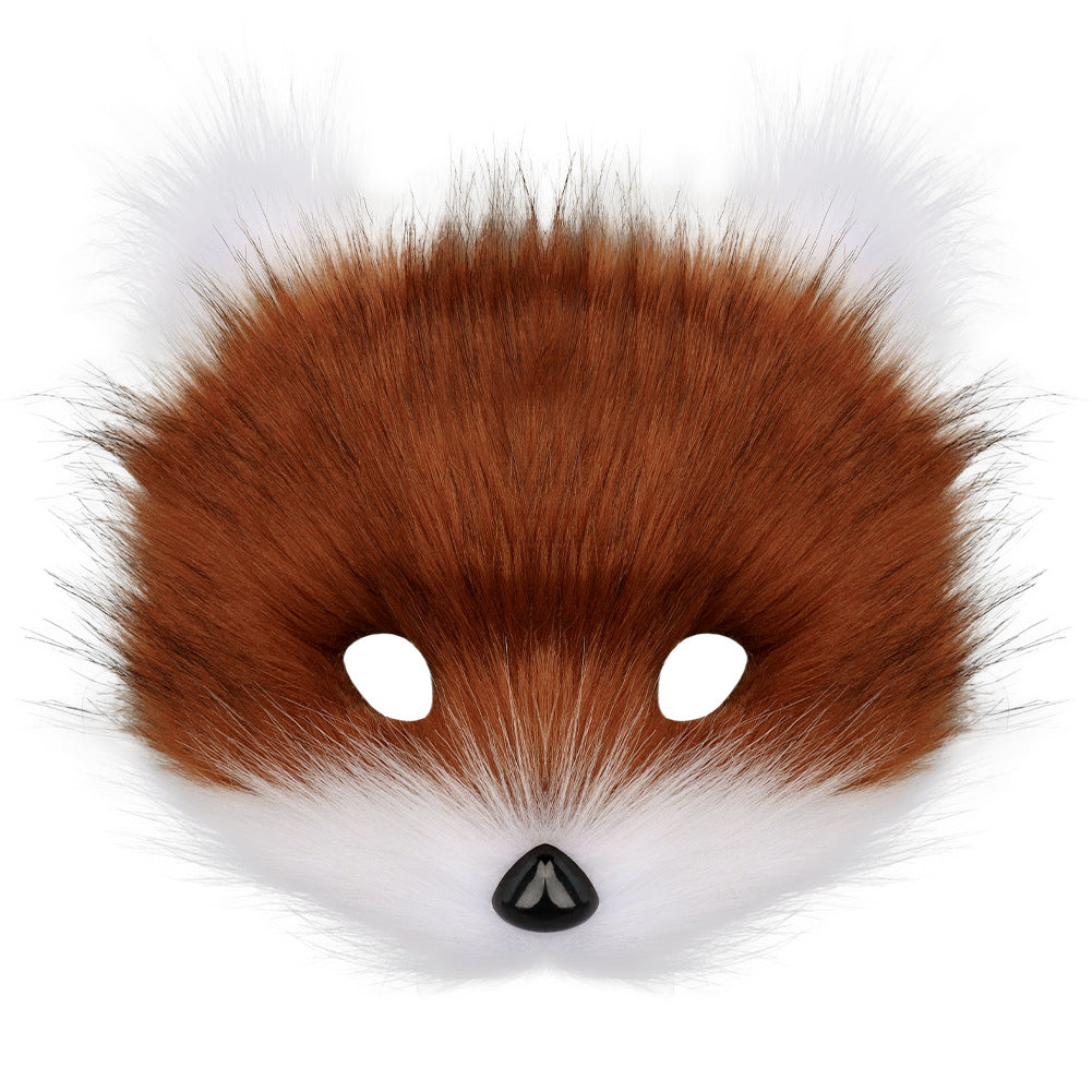 Halloween Plush Animal Cosplay Mask, Gloves and Tail Accessories
