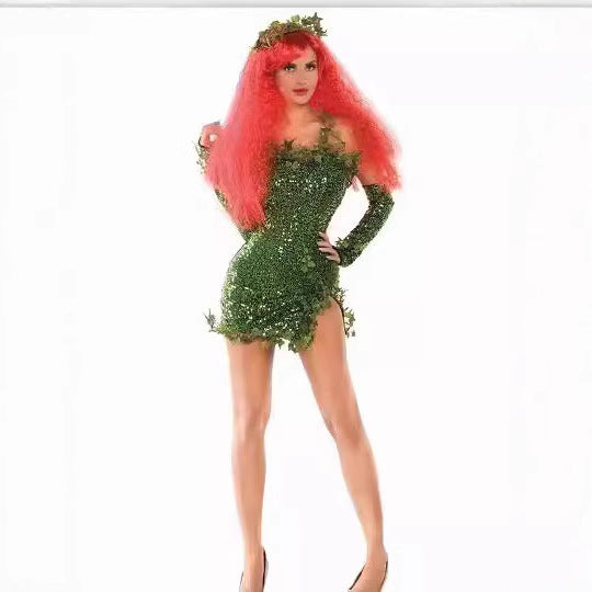 Halloween Leaf Sequin Dance Dress