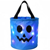 Halloween LED Pumpkin Candy Bucket - Metal