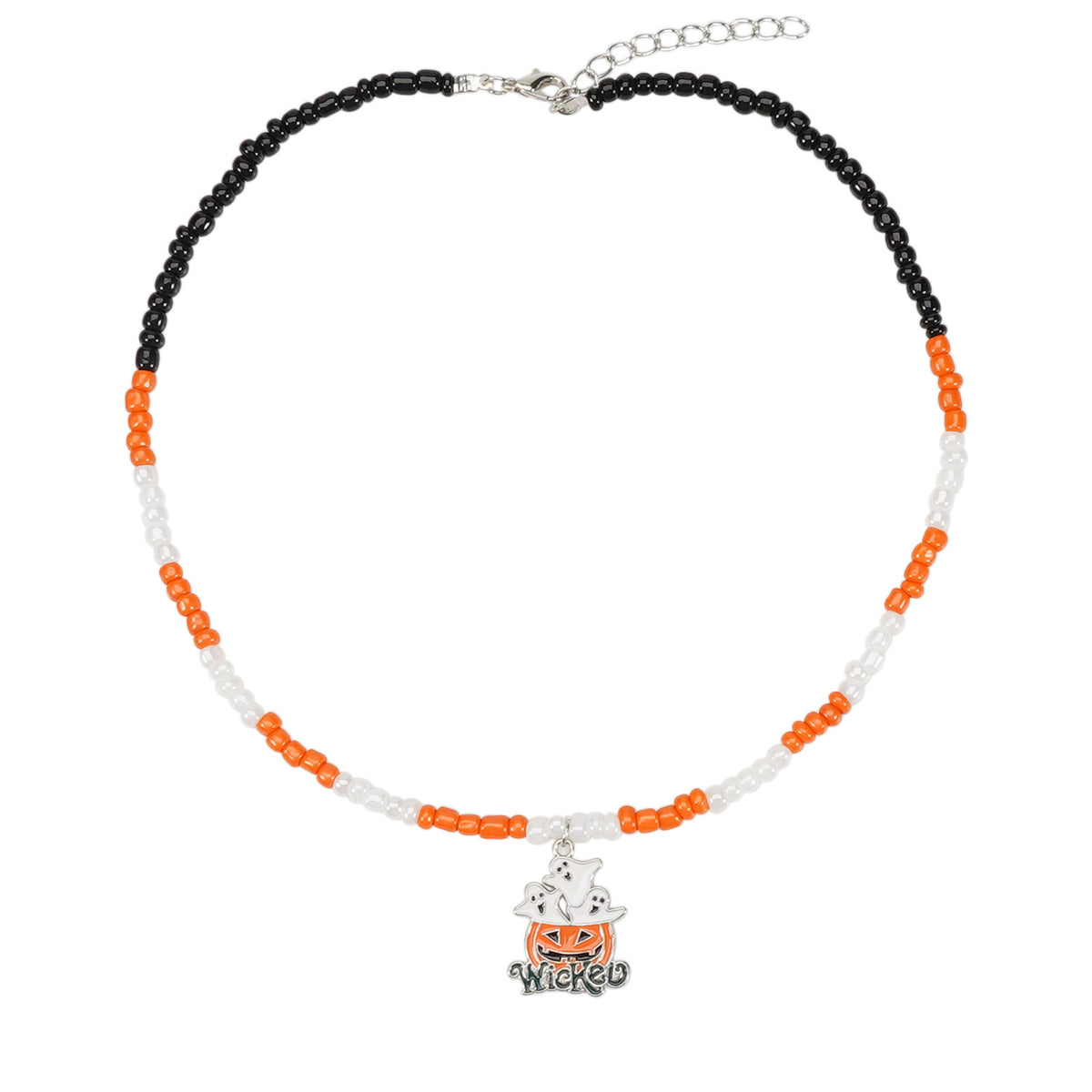 Handmade Halloween Ghost Pumpkin Pendant Necklace