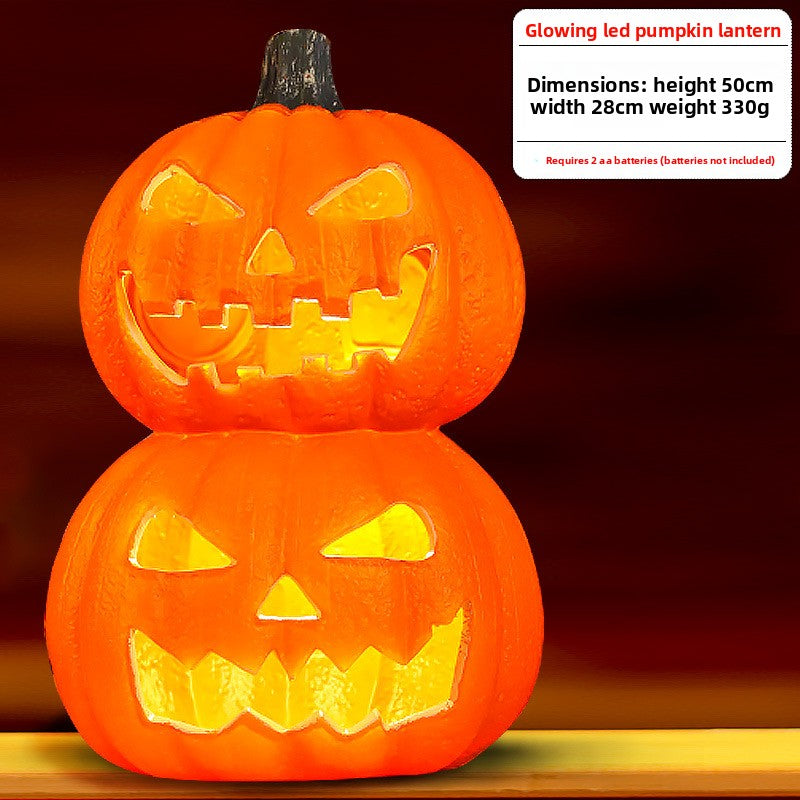 Halloween Light-Up Pumpkin Lantern - Plastic