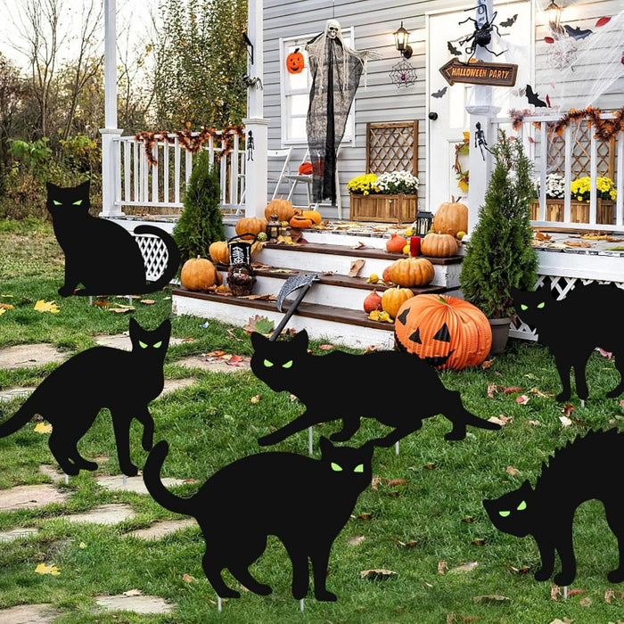 Halloween Black Cat Yard Sign - PVC