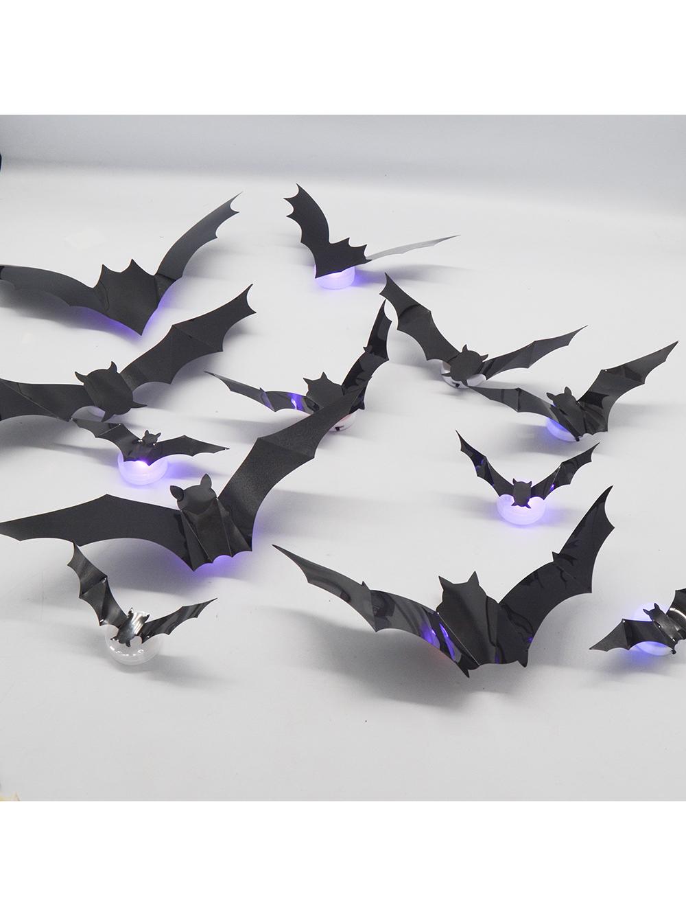 Halloween LED Glow Bat Wall Stickers
