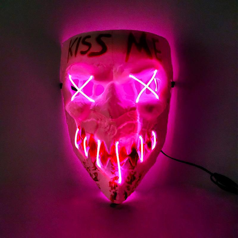 LED Glowing Mask for Halloween Masquerade - PVC