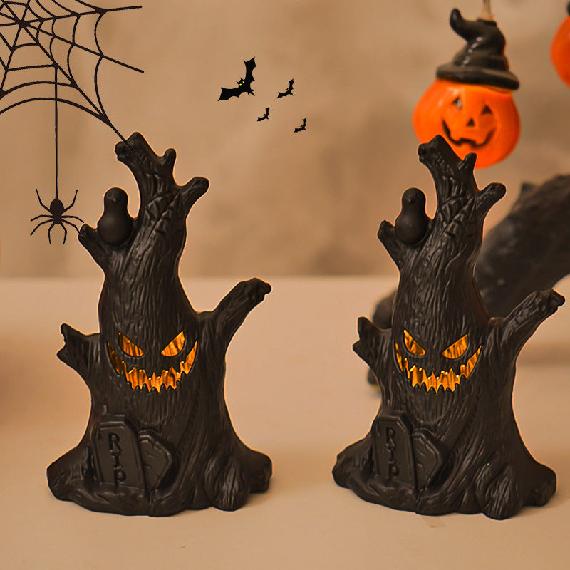 Halloween Ghost Tree Stump Night Light - Plastic