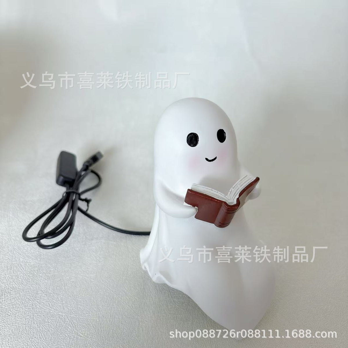 Halloween Reading Ghost Resin Statue