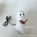 Halloween Reading Ghost Resin Statue