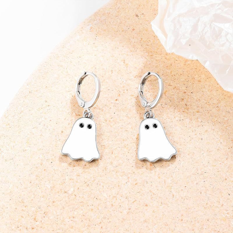 Women's Halloween Ghost Earrings - Alloy