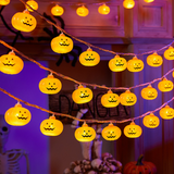 Halloween Pumpkin and Maple Leaf LED String Lights - PVC