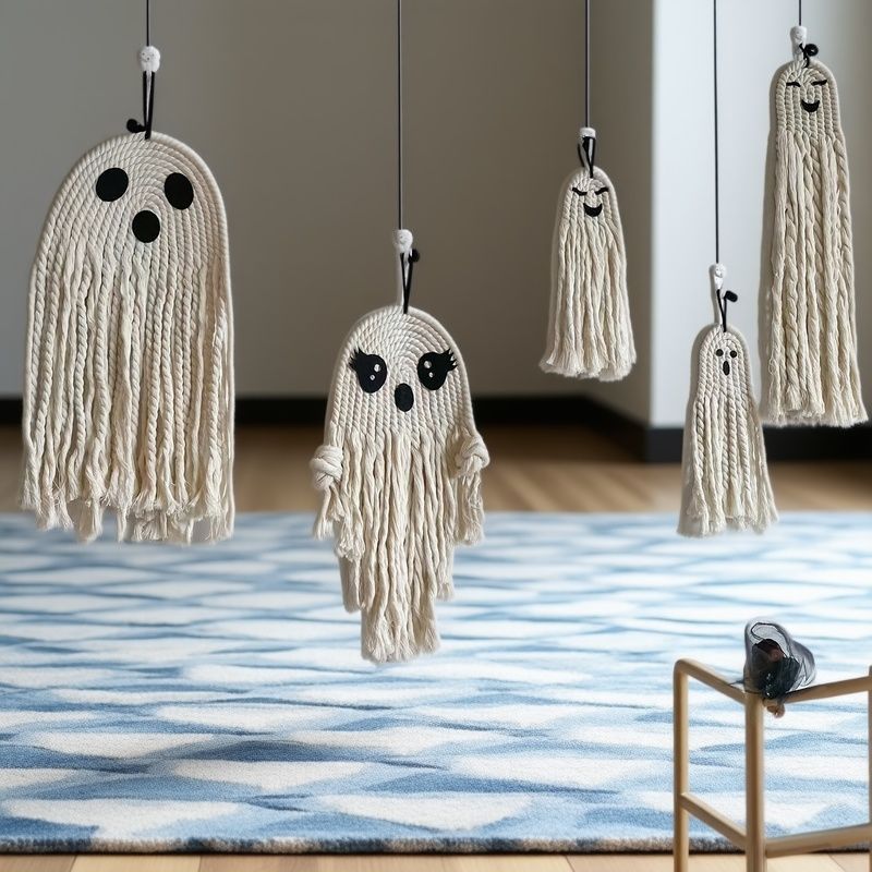 Halloween Cotton Rope Ghost Wall Hanging