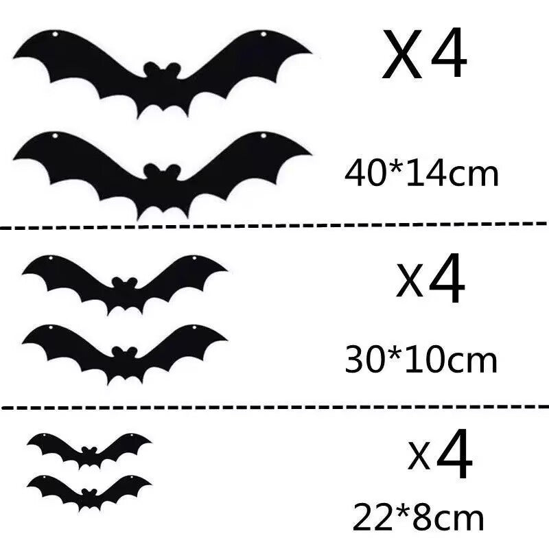 LED Light Up Bat Wall Stickers Halloween Decorations - Felt