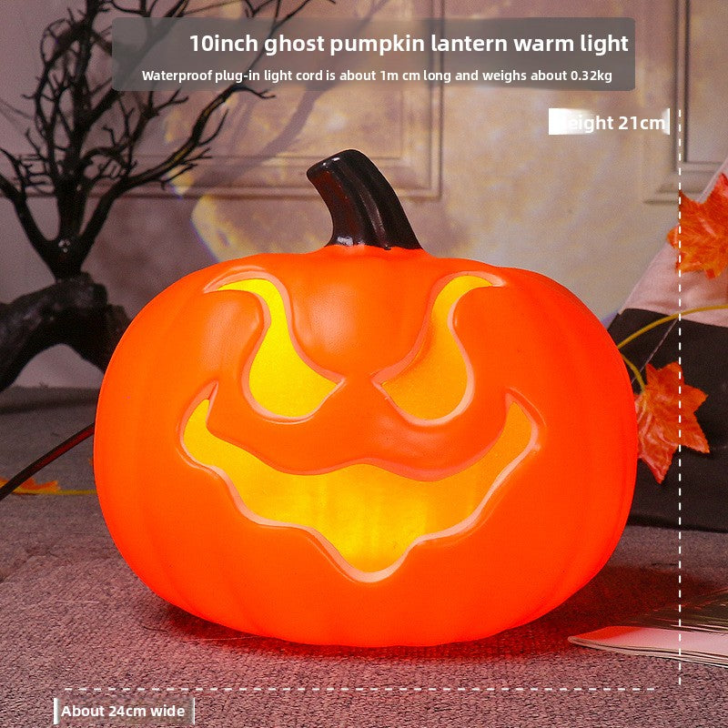 LED Halloween Pumpkin Lantern with Multiple Designs - Plastic