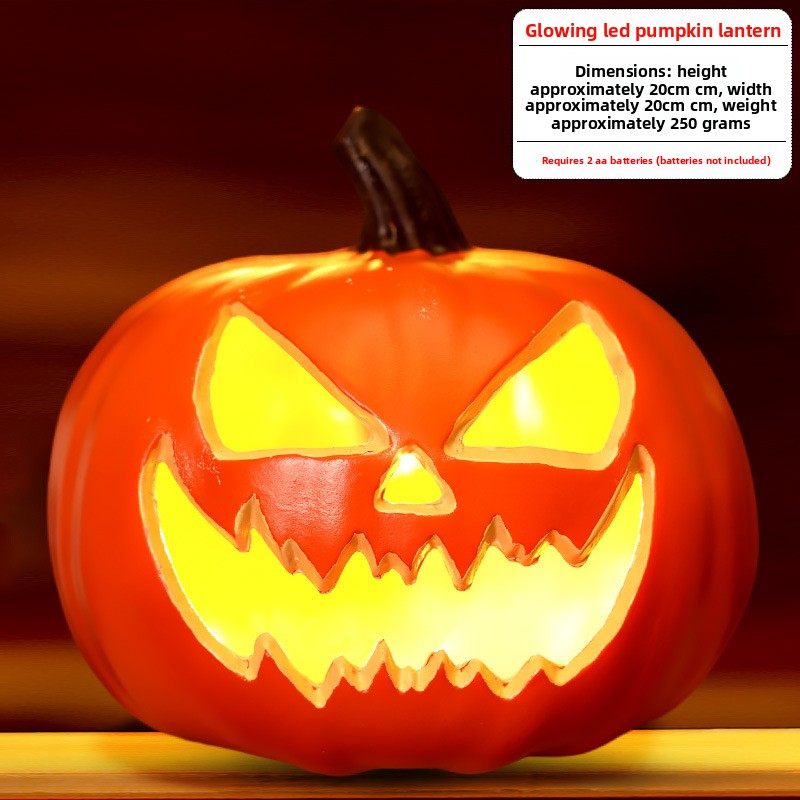 Halloween Light-Up Pumpkin Lantern - Plastic