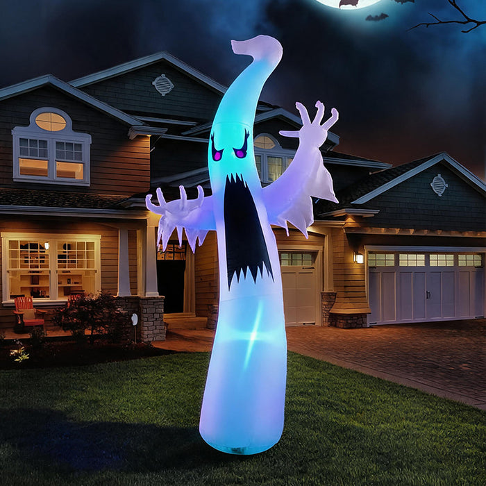Giant Inflatable Ghost LED Halloween Yard Decoration - Polyester