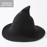 Halloween Knitted Witch Hat - Foldable Pointed Costume Hat