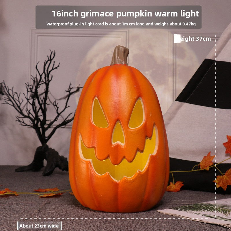 LED Halloween Pumpkin Lantern with Multiple Designs - Plastic