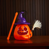 Halloween Portable Light-Up Pumpkin Lantern - Plastic