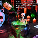 Halloween Flame-Effect Witch Cauldron Decoration - Plastic